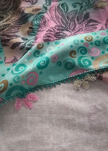 Renkli Dantel Detaylı Bohem Kadın Şal - Görsel 3