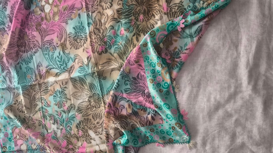 Renkli Dantel Detaylı Bohem Kadın Şal - Görsel 2