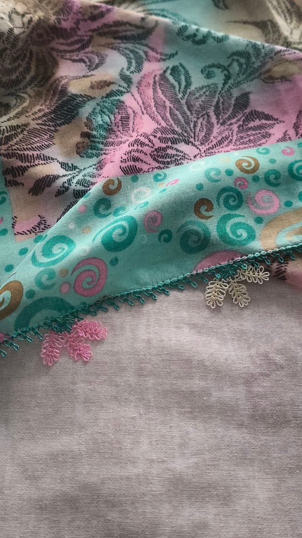 Renkli Dantel Detaylı Bohem Kadın Şal - Görsel 3