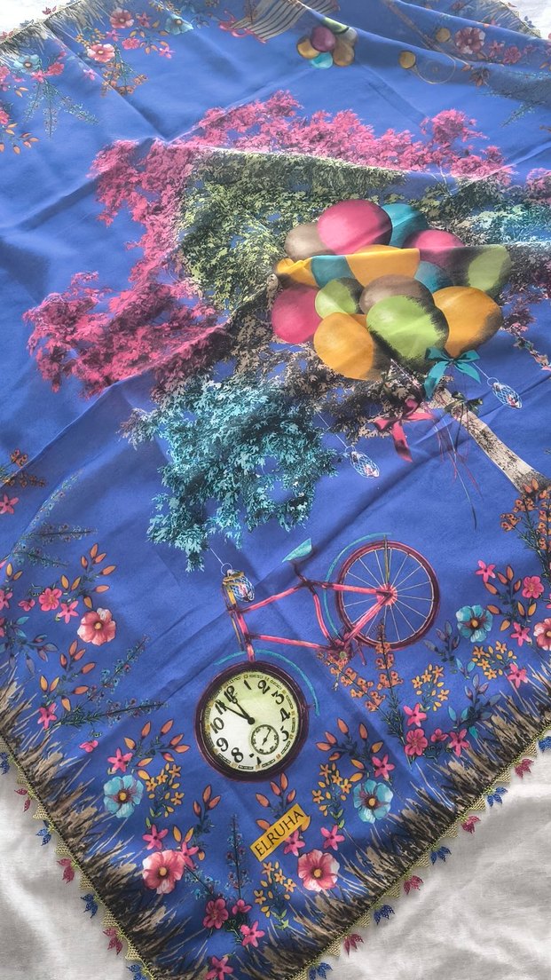 Dantel Detaylı Çok Renkli Bohem Kadın Fuları - Görsel 2