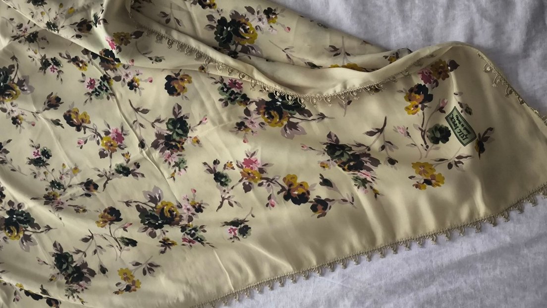 Dantel Detaylı Bej Bohem Kadın Şal - Görsel 2