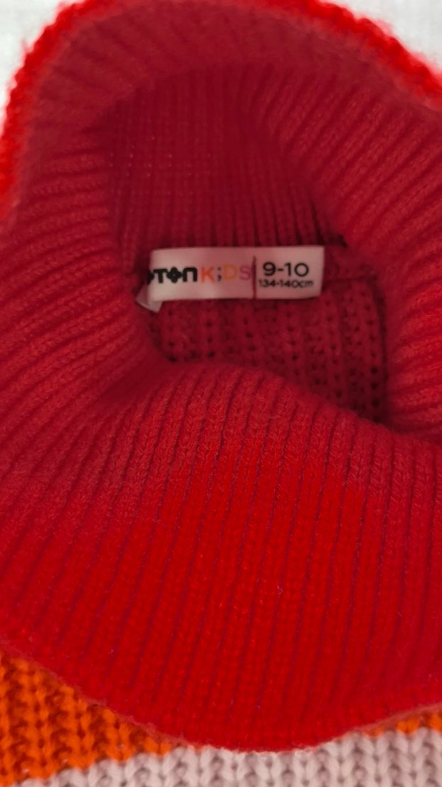 Renkli Çizgili Boğazlı çocuk Kazak - Görsel 2