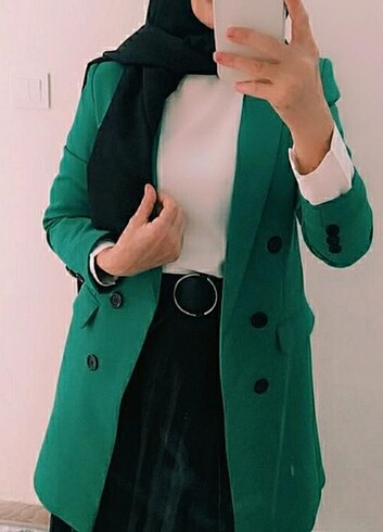 m Beden yeşil Renk Kadın yeşil blazer ceket