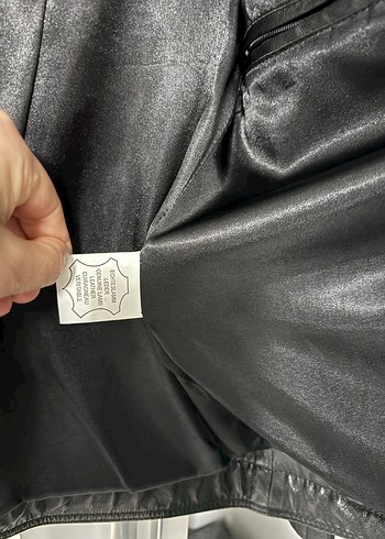 Siyah Deri Fermuarlı Ceket - Görsel 5