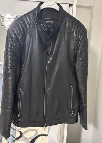 Siyah Deri Fermuarlı Ceket - Görsel 2