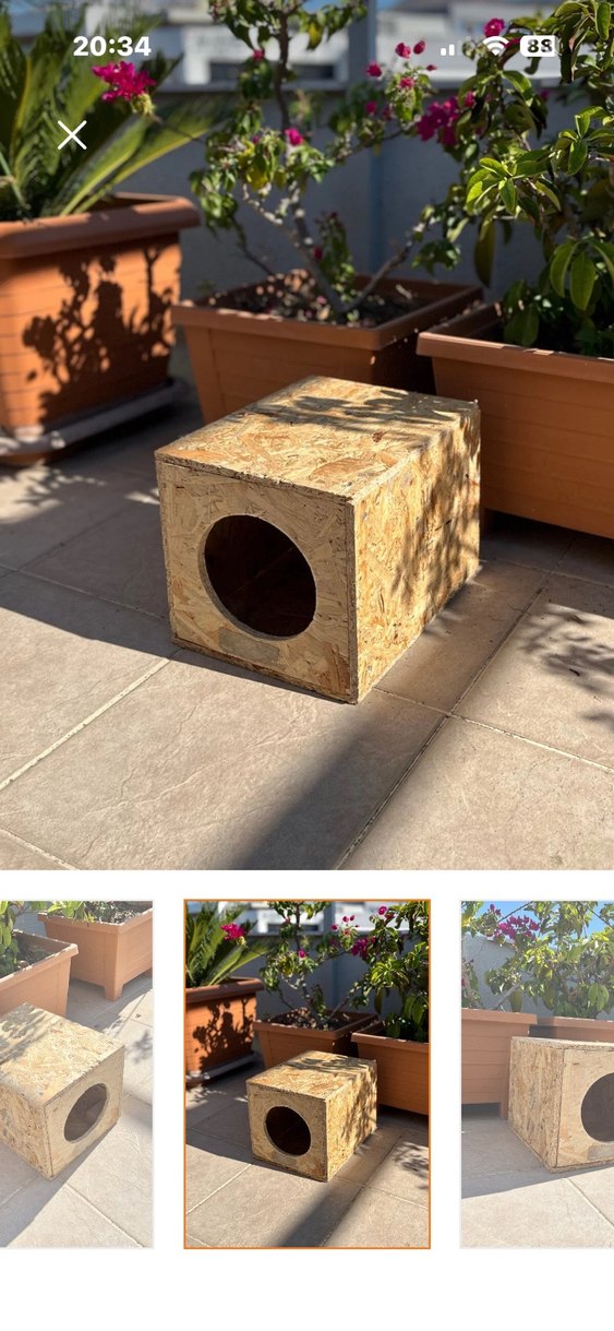 Reyo 34x27x24 cm Ahşap Kedi Evi Dış Mekan - Görsel 4