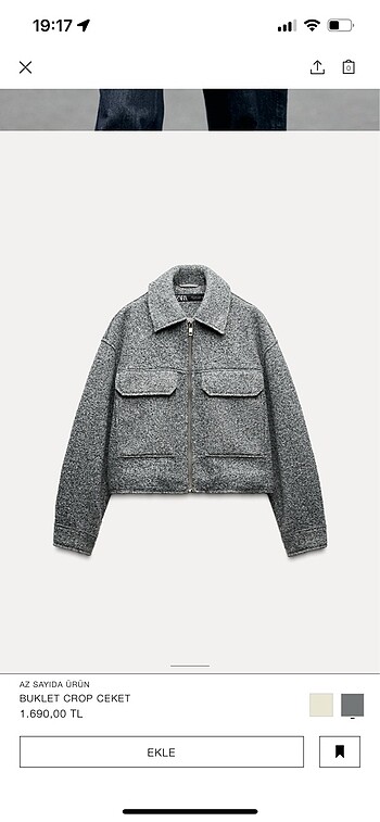 Zara buklet ceket