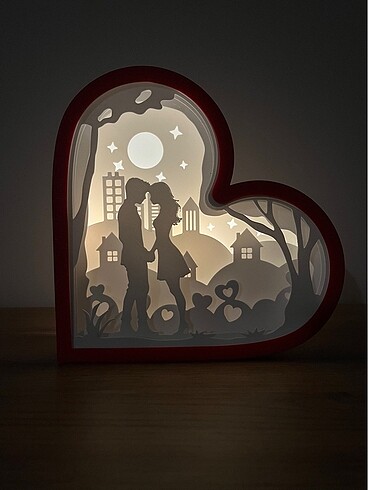 Sevgililer günü kalpli ışıklı led lamba - Görsel 2