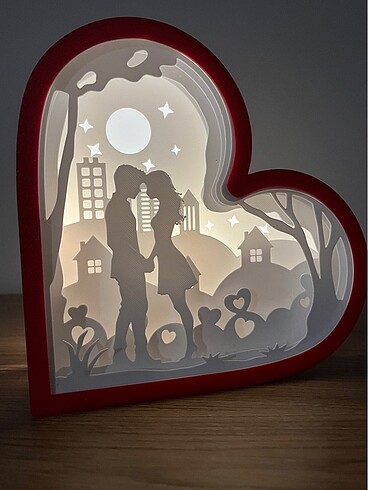 Sevgililer günü kalpli ışıklı led lamba - Görsel 3