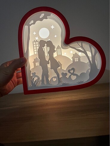 Sevgililer günü kalpli ışıklı led lamba - Görsel 4