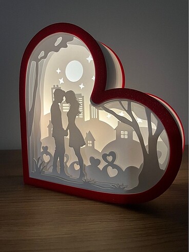 Sevgililer günü kalpli ışıklı led lamba - Görsel 5