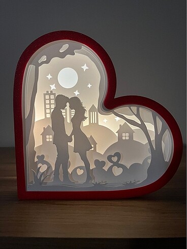 Sevgililer günü kalpli ışıklı led lamba - Görsel 7