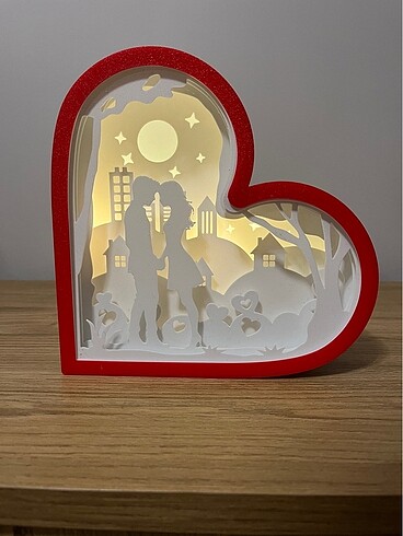 Sevgililer günü kalpli ışıklı led lamba - Görsel 8
