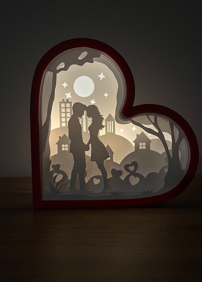 Sevgililer günü kalpli ışıklı led lamba - Görsel 2