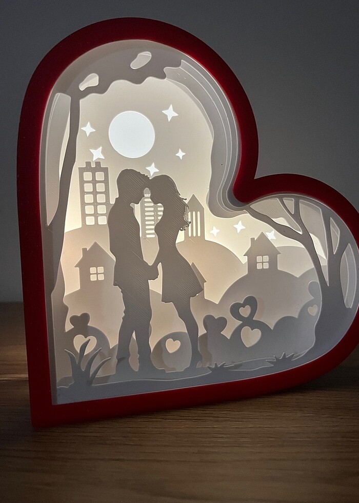 Sevgililer günü kalpli ışıklı led lamba - Görsel 3