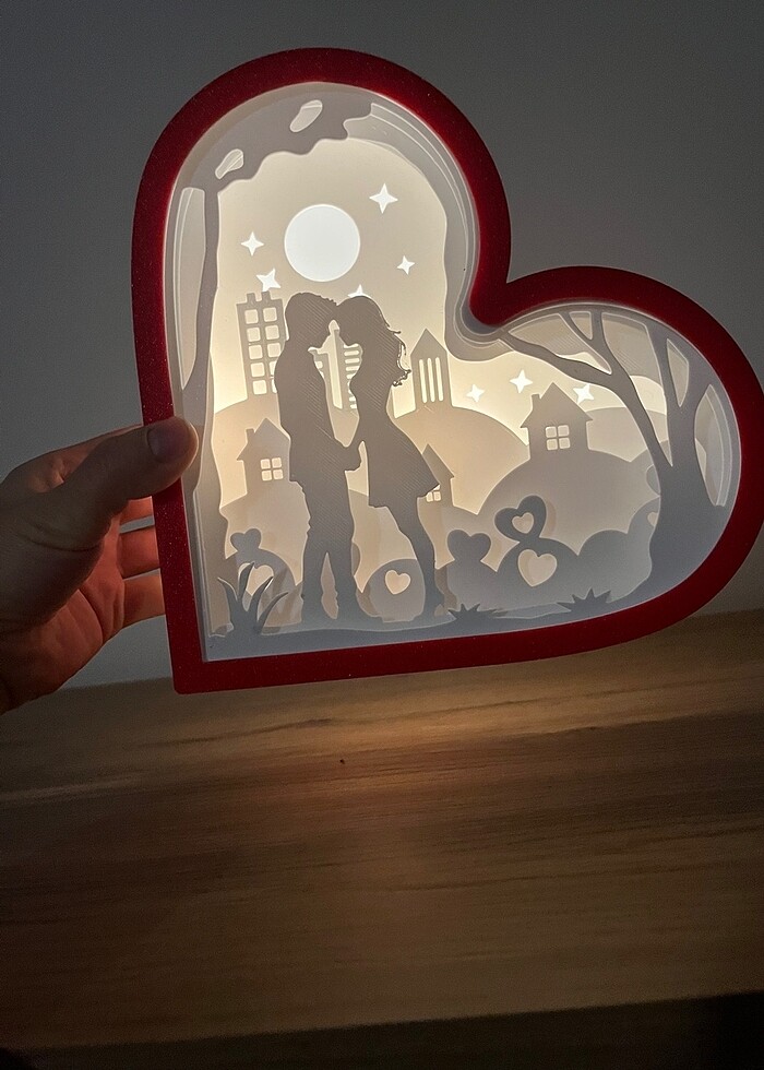 Sevgililer günü kalpli ışıklı led lamba - Görsel 4