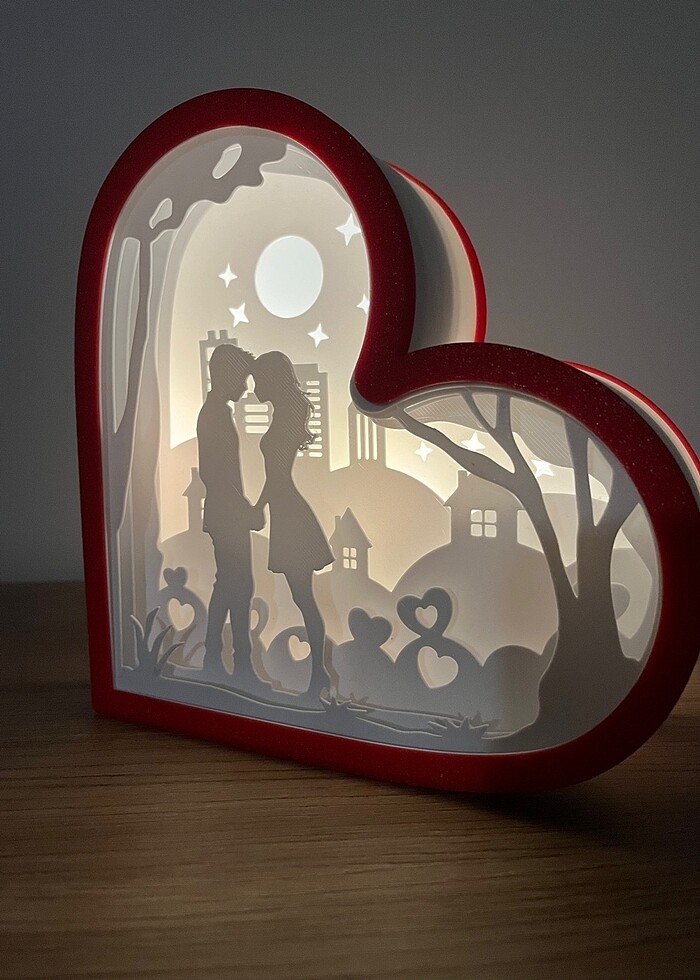 Sevgililer günü kalpli ışıklı led lamba - Görsel 5
