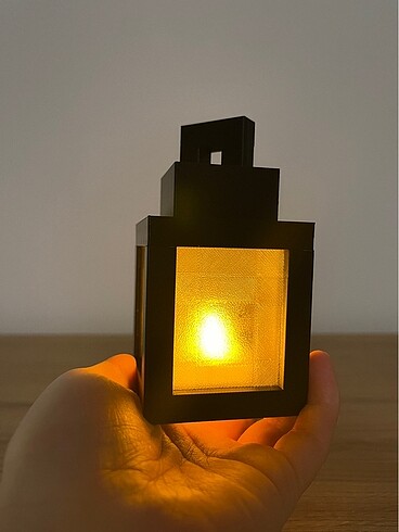 Beden siyah Renk Minecraft fener lantern led mumlu lamba