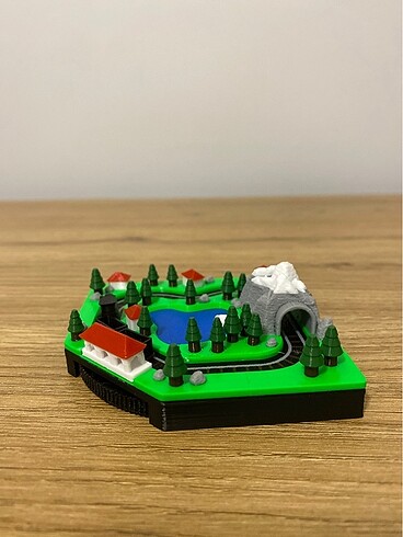Hareketli mini tren diorama hareketli tren oyuncak