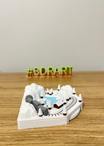 Antarktika mini tren diorama buzul şehri