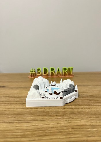 Antarktika mini tren diorama buzul şehri