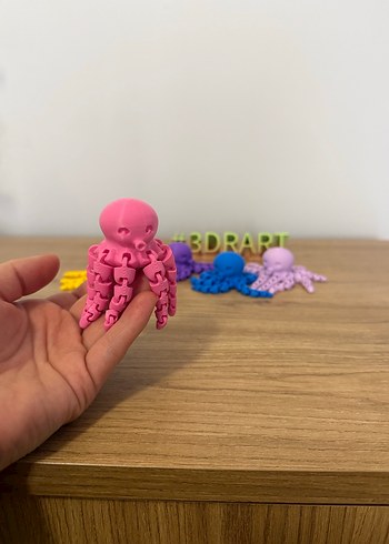 Renkli 3D Baskı Eklemli Ahtapot ADET FİYATI - Görsel 5