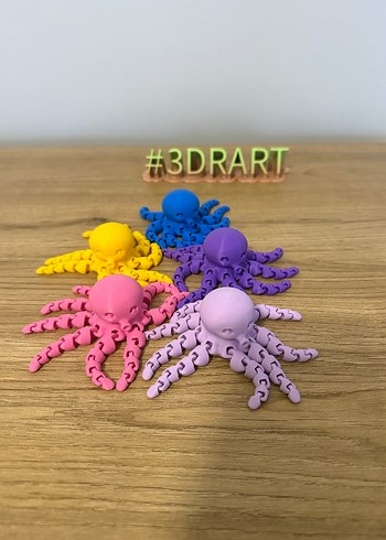 Renkli 3D Baskı Eklemli Ahtapot ADET FİYATI - Görsel 7
