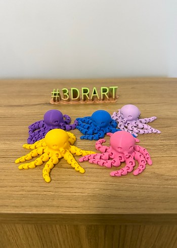 Renkli 3D Baskı Eklemli Ahtapot ADET FİYATI - Görsel 3