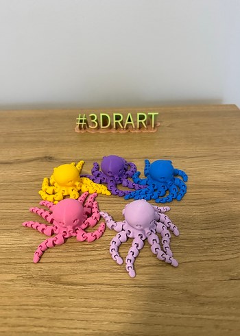 Renkli 3D Baskı Eklemli Ahtapot ADET FİYATI - Görsel 8