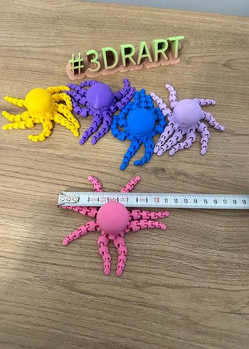 Renkli 3D Baskı Eklemli Ahtapot ADET FİYATI - Görsel 9