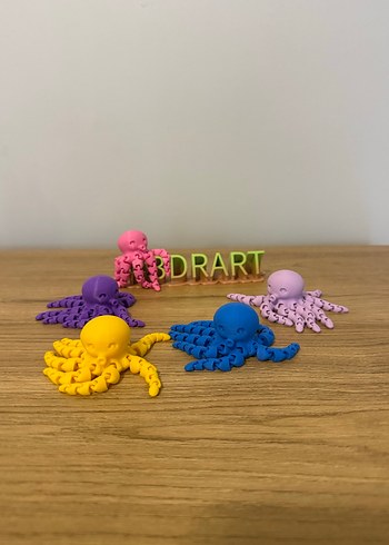 Renkli 3D Baskı Eklemli Ahtapot ADET FİYATI - Görsel 2