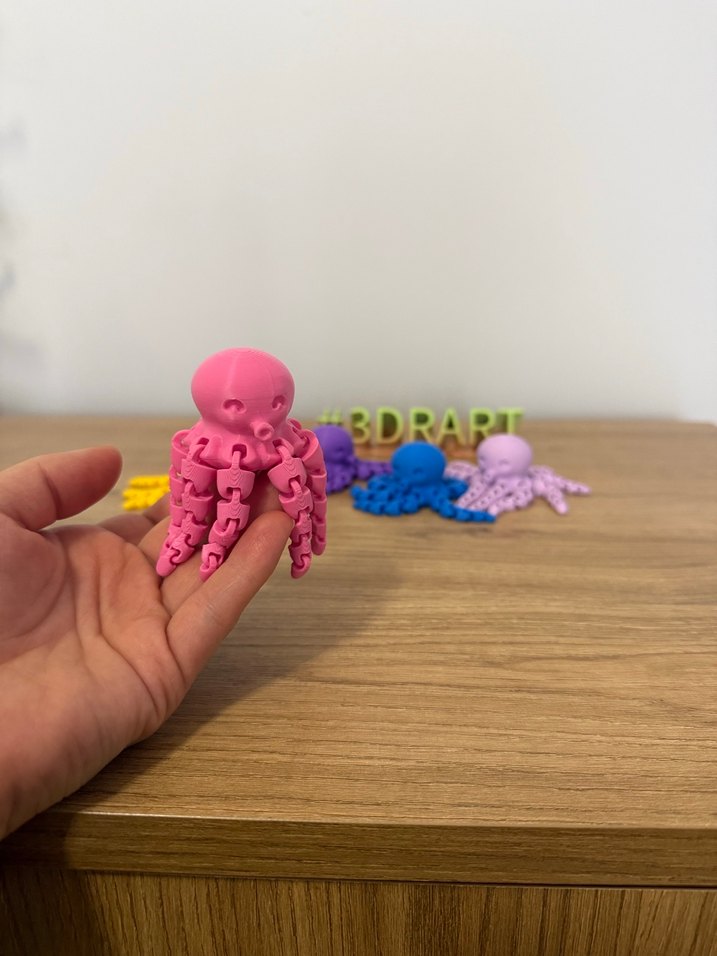 Renkli 3D Baskı Eklemli Ahtapot ADET FİYATI - Görsel 5