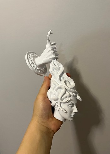 Beden beyaz Renk Yılanlı Medusa Duvar Figürü