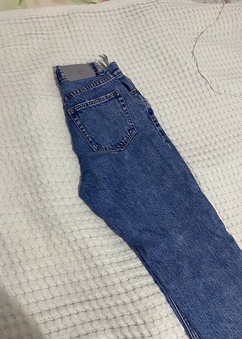 Düğmeli Mavi Denim Kadın Jean - Görsel 3