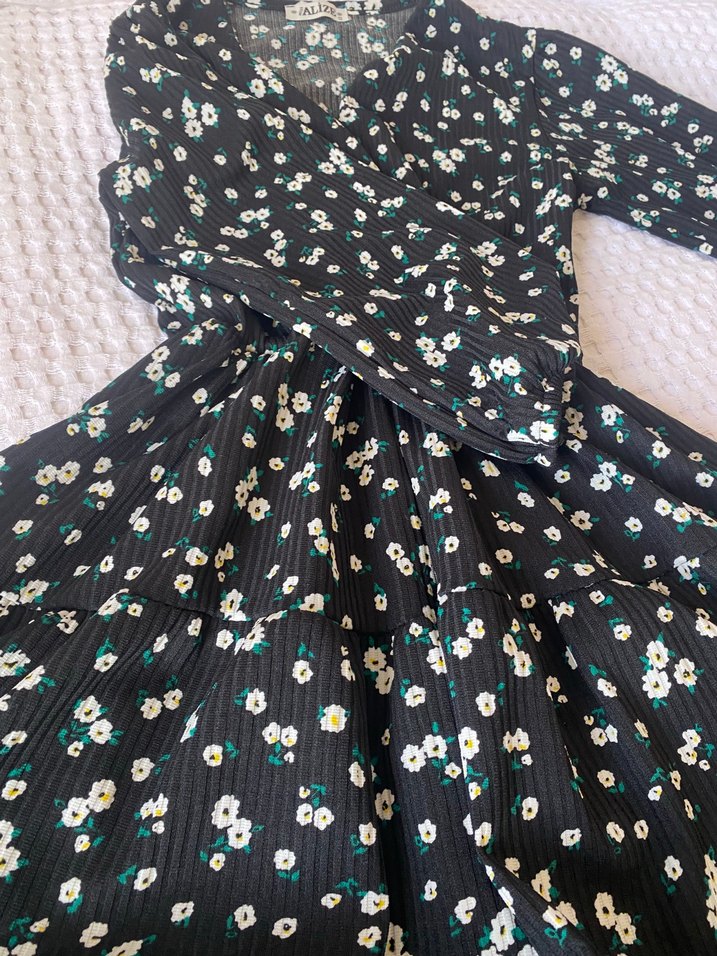 Uzun Kollu Bohem Desenli Uzun Elbise - Görsel 5