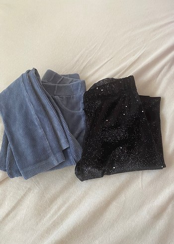 Kızlar için Koyu Mavi Parlak Denim Tayt