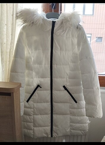 40 Beden koton beyaz mont