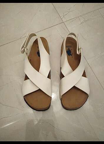 Uspa Beyaz sandalet - Görsel 3