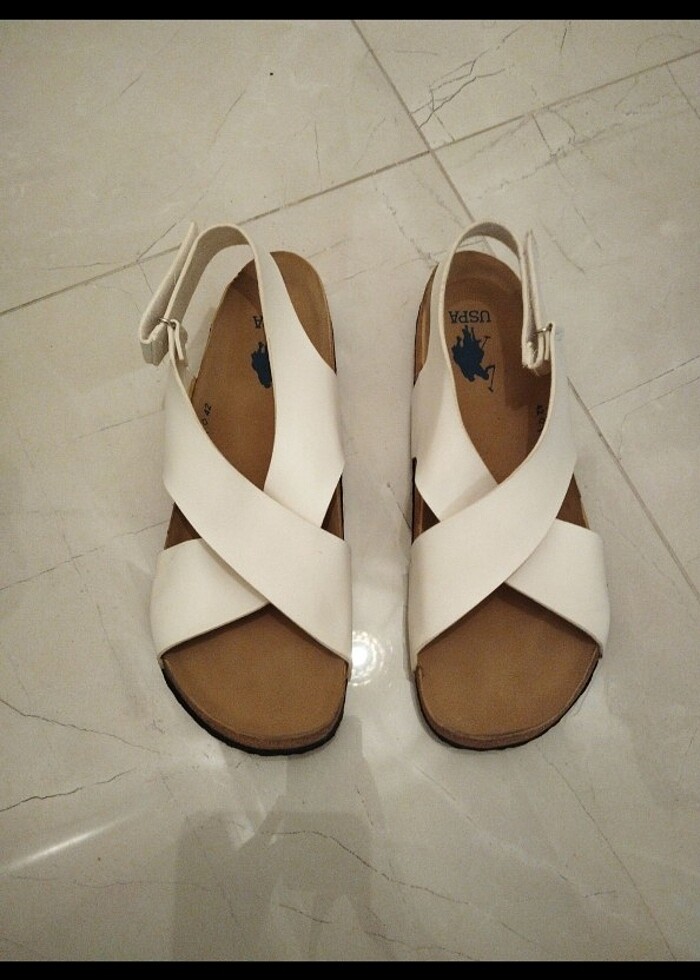 Uspa Beyaz sandalet - Görsel 3