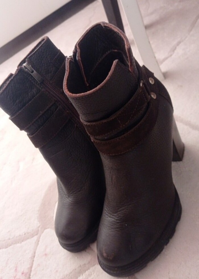 Buti bot kahve rengi deri dan marka - Görsel 3