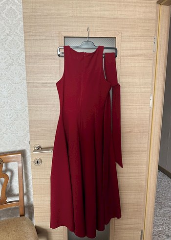 Trendyol & Milla Bordo Drapeli Uzun Kolsuz Elbise