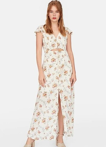 Stradivarius Çiçekli Elbise S beden