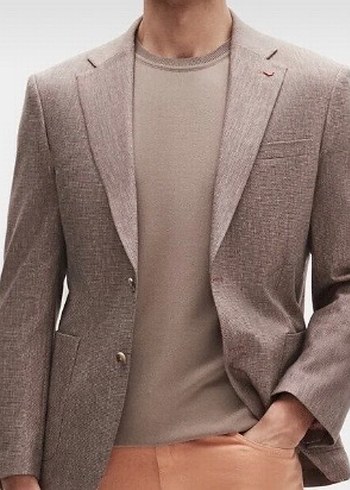 Bej Düğmeli Erkek Takım Ceketi ds damat - Görsel 2