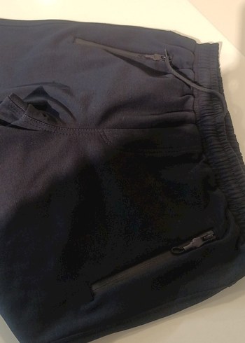 Siyah Fermuarlı Erkek Eşofman Altı - Görsel 2