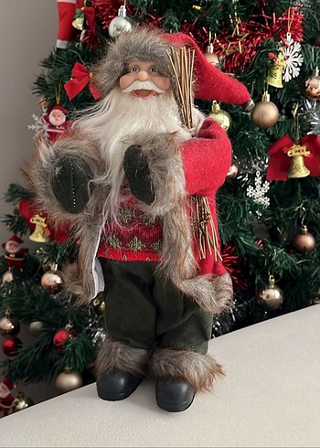 Kırmızı ve Gri Noel Baba Figürü - Görsel 3