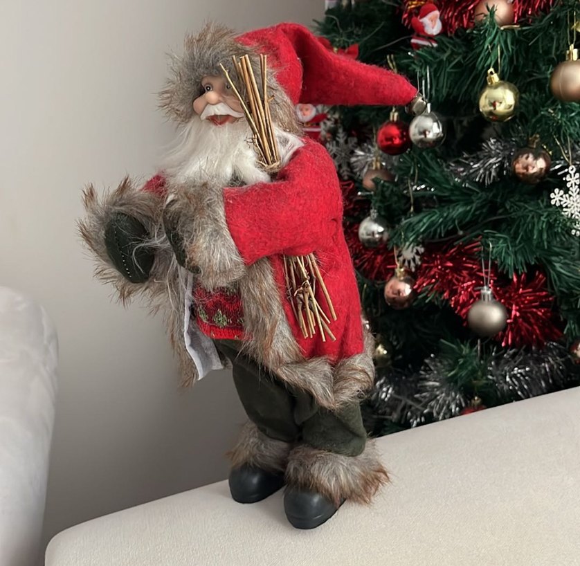 Kırmızı ve Gri Noel Baba Figürü - Görsel 4