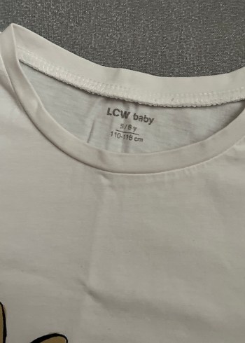 Kız Çocuk Beyaz Baskılı Kısa Kollu Tişört - Görsel 2