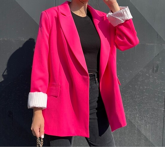 Krep blazer ceket