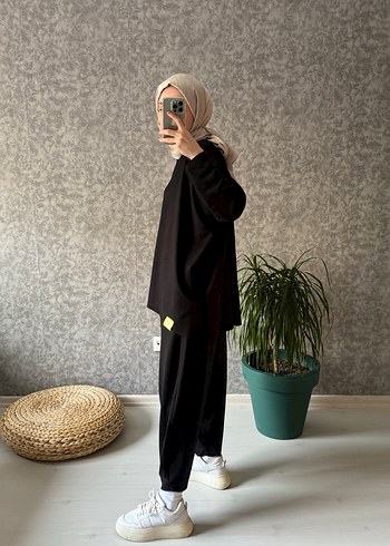 Siyah Rahat Kesim Kadın Takım - Görsel 2
