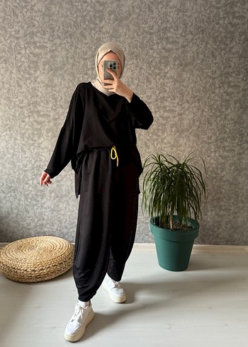 Siyah Rahat Kesim Kadın Takım - Görsel 3